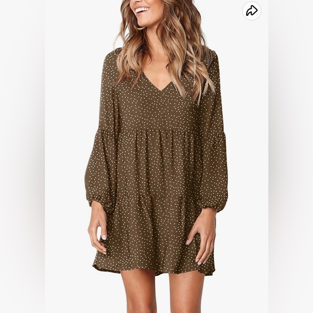 Brown polka dot dress